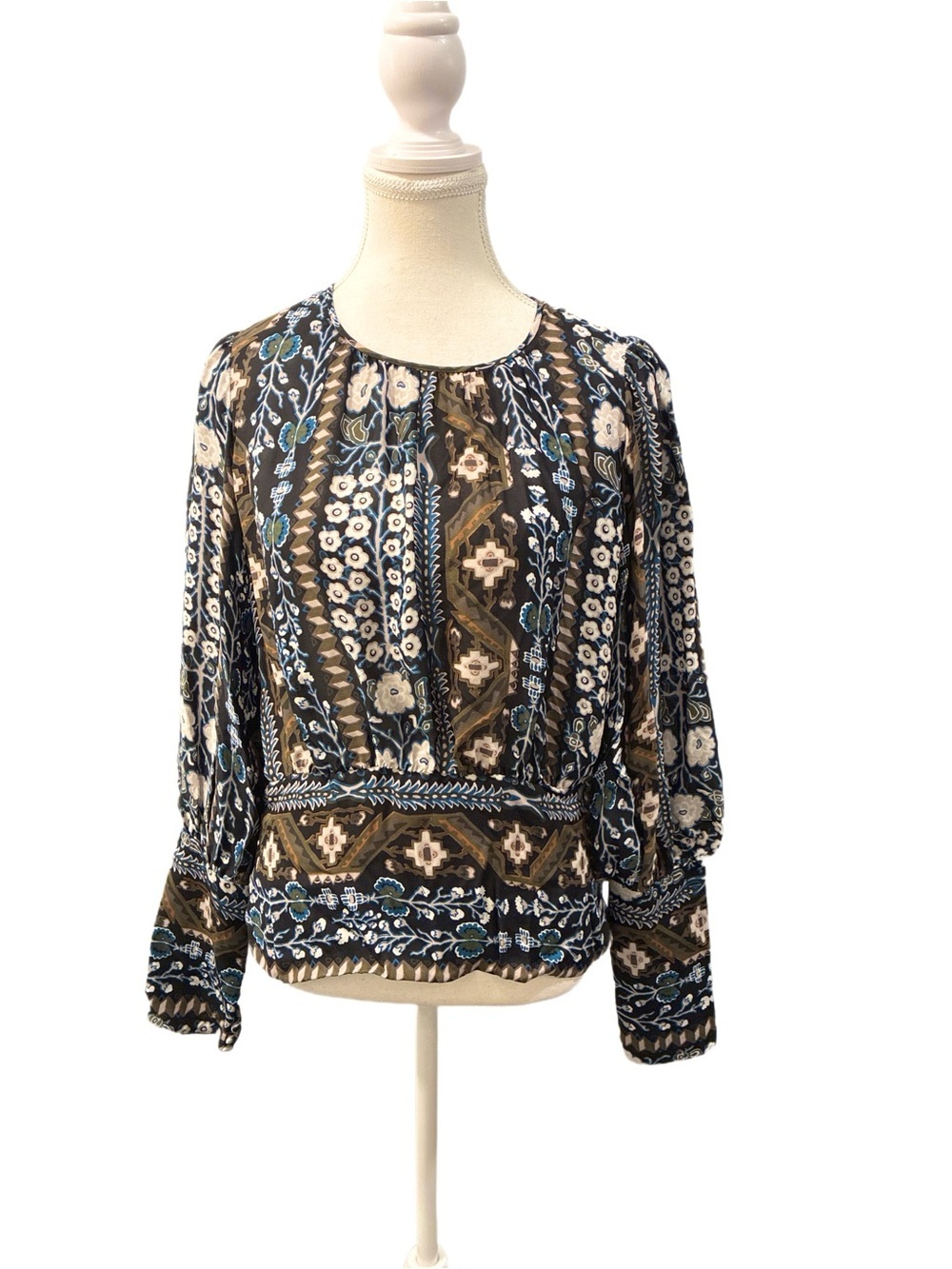 Veronica Beard NWOT Anouk Paisley Silk Blouse with Mutton Sleeves Size 6 - Picture 3 of 7